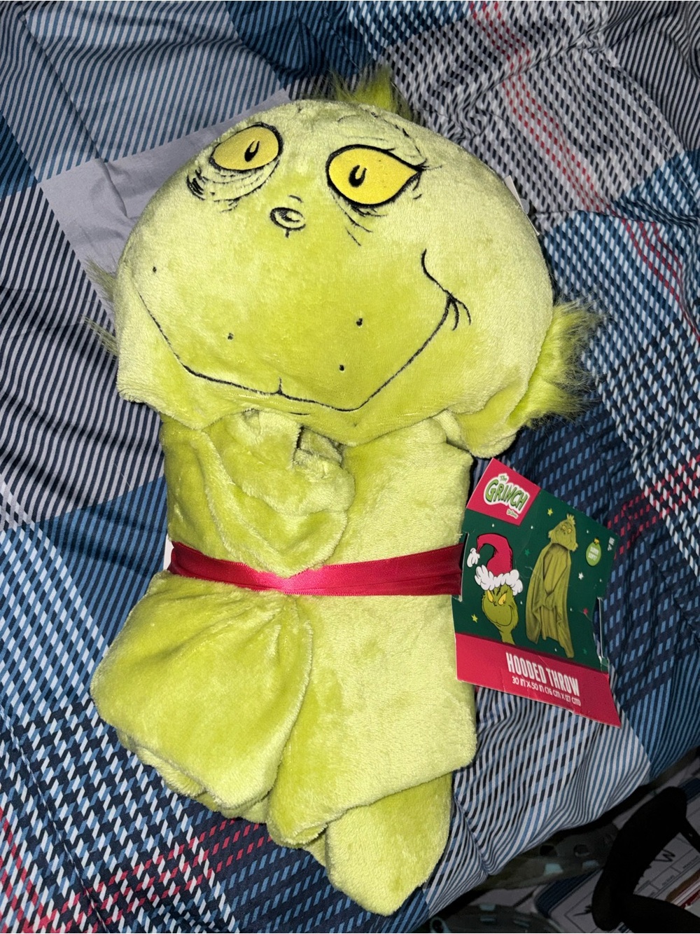 The Grinch Lime Green Plush Hooded Throw - Licensed Holiday Throw